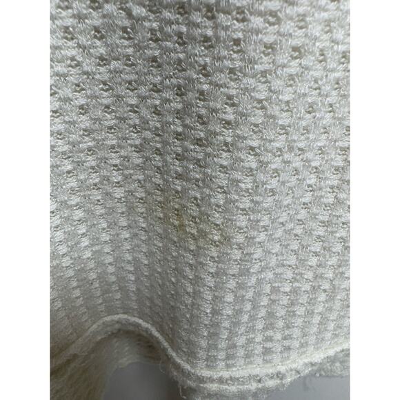 Free People Women’s Thermal Waffle Pullover Sweater Sz Medium V Neck Stretchy - Picture 5 of 9